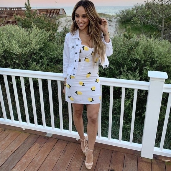 NEW Anthropologie Red Carter Linen Lemon Embroidered Mini Dress - Picture 3 of 16